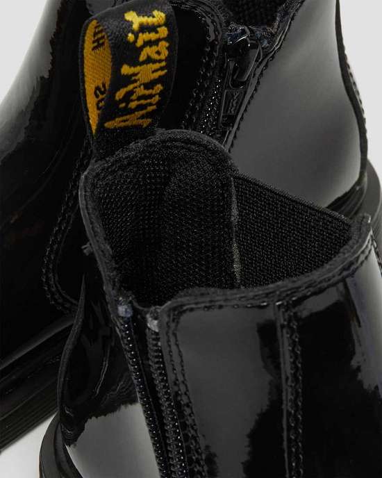 Botas Chelsea Dr. Martens 2976 Patent Niña Negros MX-18207